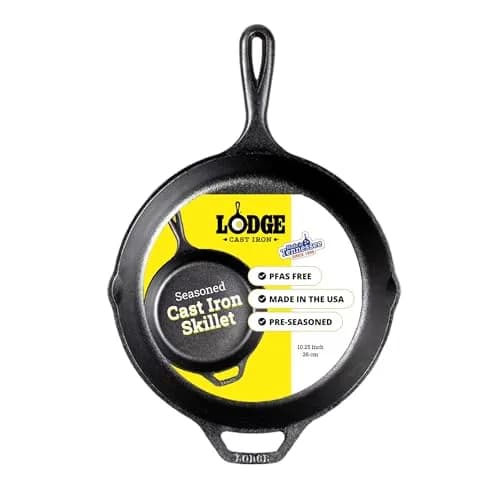 Amazon listing photo of Lodge Pre-Seasoned Cast Iron Skillet (10.25 in)