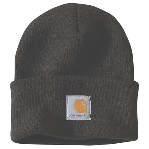 Amazon listing photo of Carhartt Men's Knit Cuffed Beanie (Black, One Size)
