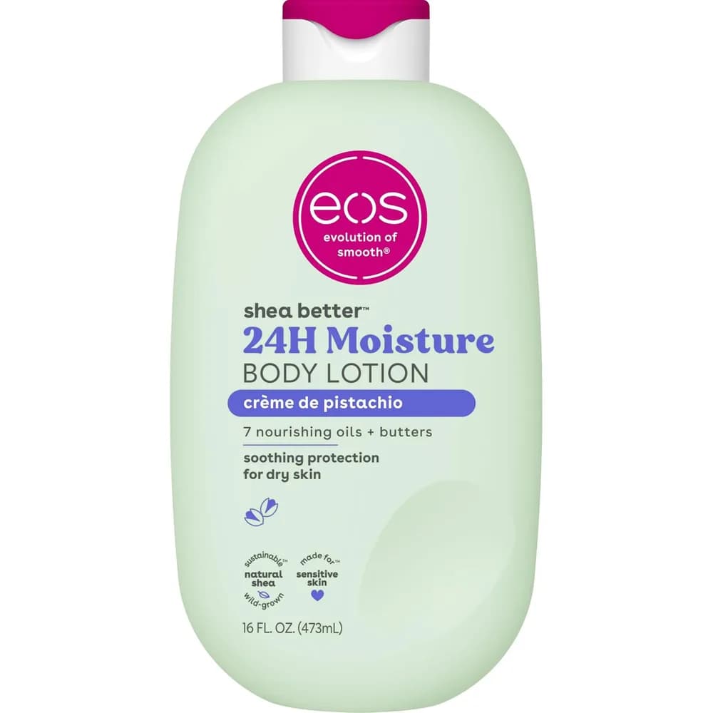 Amazon listing photo of eos Shea Better Body Lotion, Crème de Pistachio (16 fl oz)