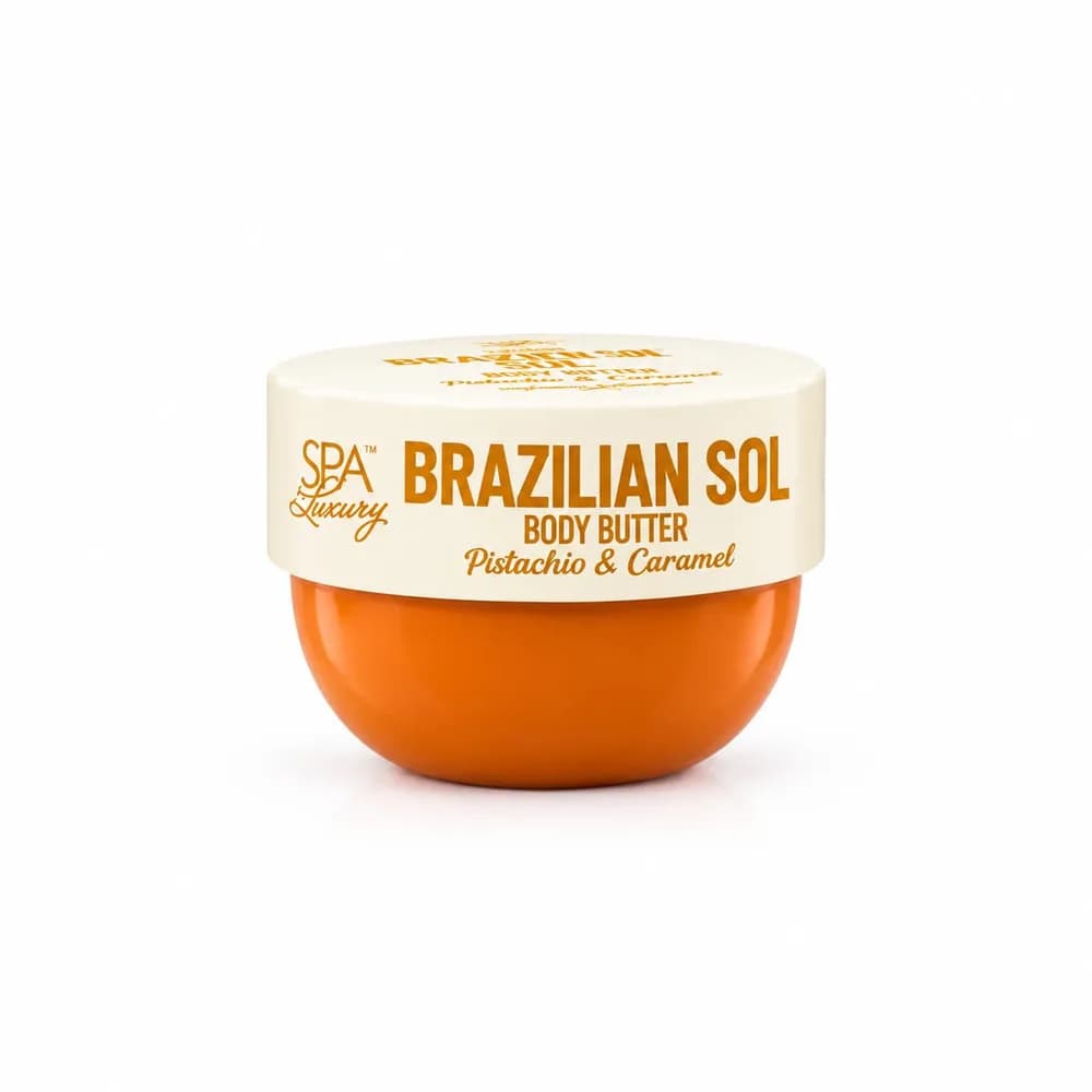 Amazon listing photo of Brazilian Sol Body Butter, Pistachio & Caramel (6 oz)