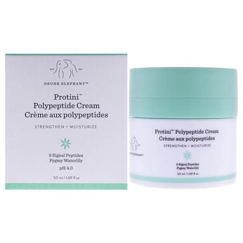 Drunk Elephant Protini Polypeptide Cream jar and box for depleted, crepey bounce