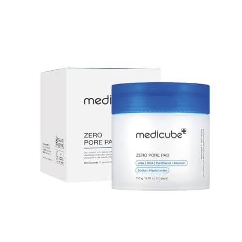 medicube Zero Pore Pad jar and box for visible pores and leftover oil