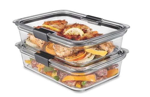 Rubbermaid Brilliance 8-cup glass food storage containers, set of two, for leftovers that leak