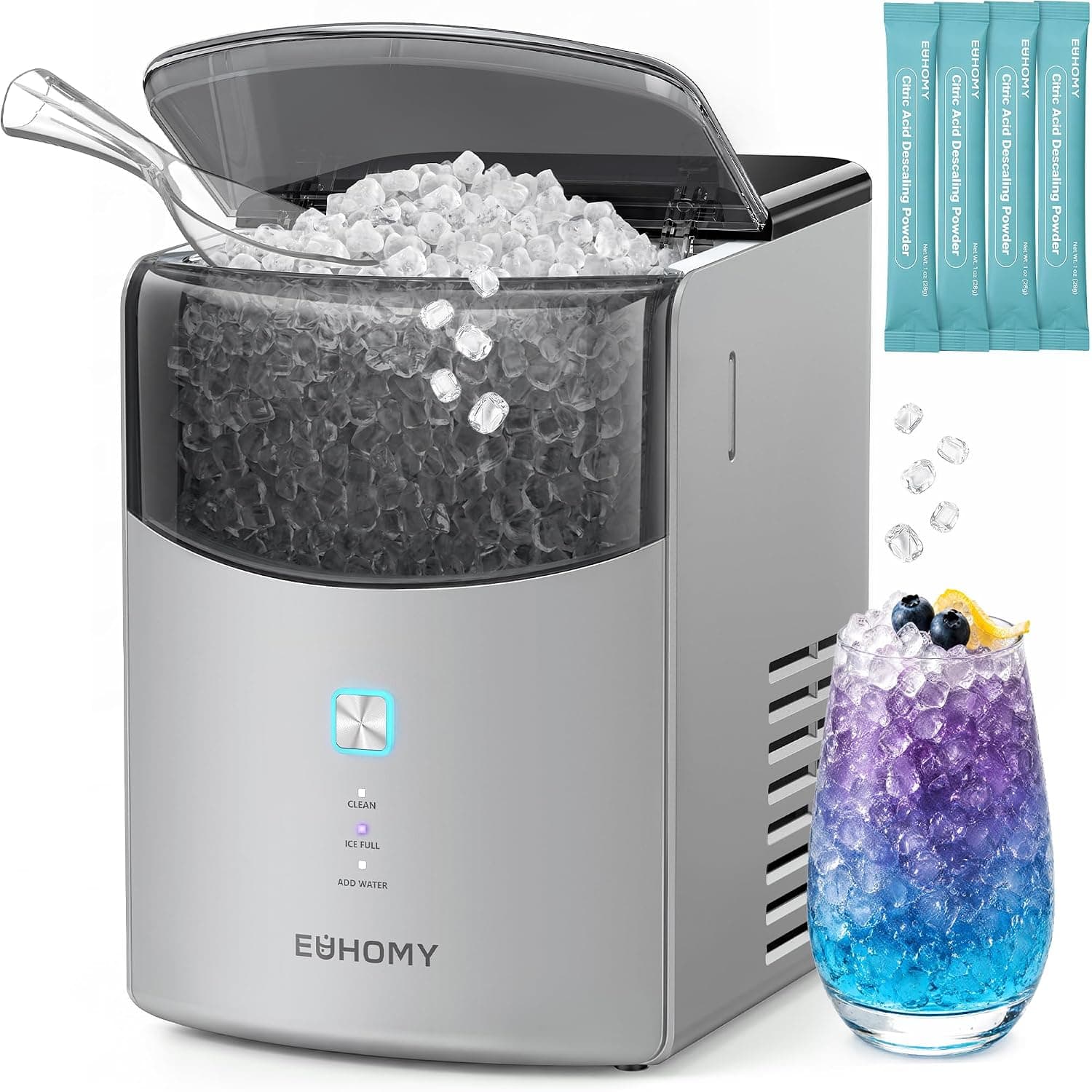Euhomy countertop nugget ice maker for chewable pebble ice at home