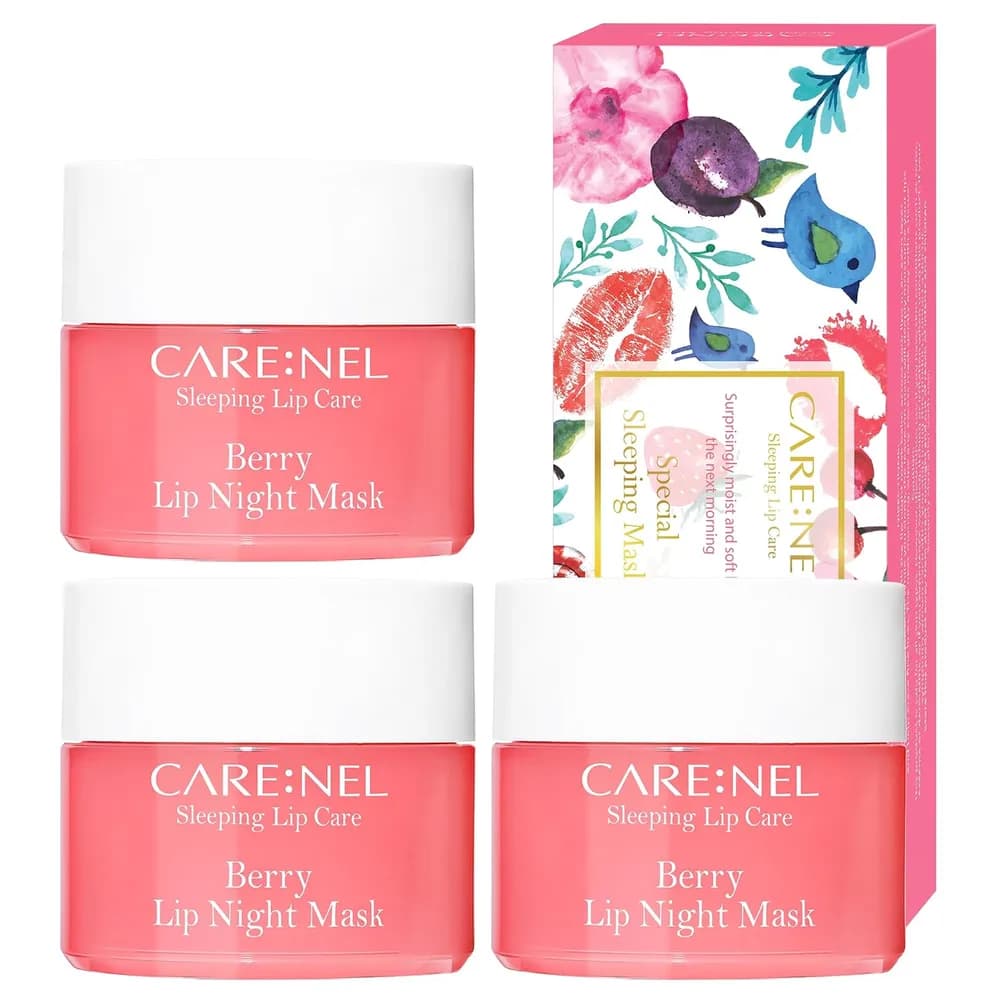 Amazon listing photo of CARENEL Lip Sleeping Mask (Berry, 3 x 5 g)