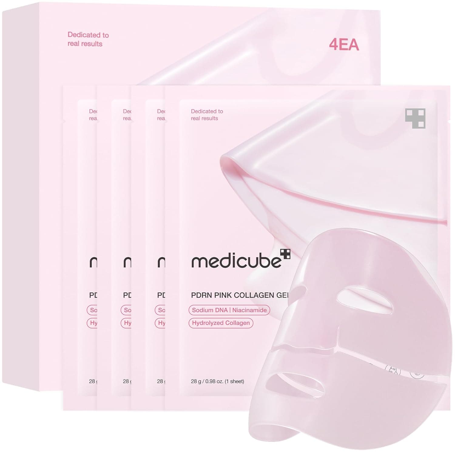 medicube PDRN Jelly Gel Mask four-count box for a jelly gel face mask