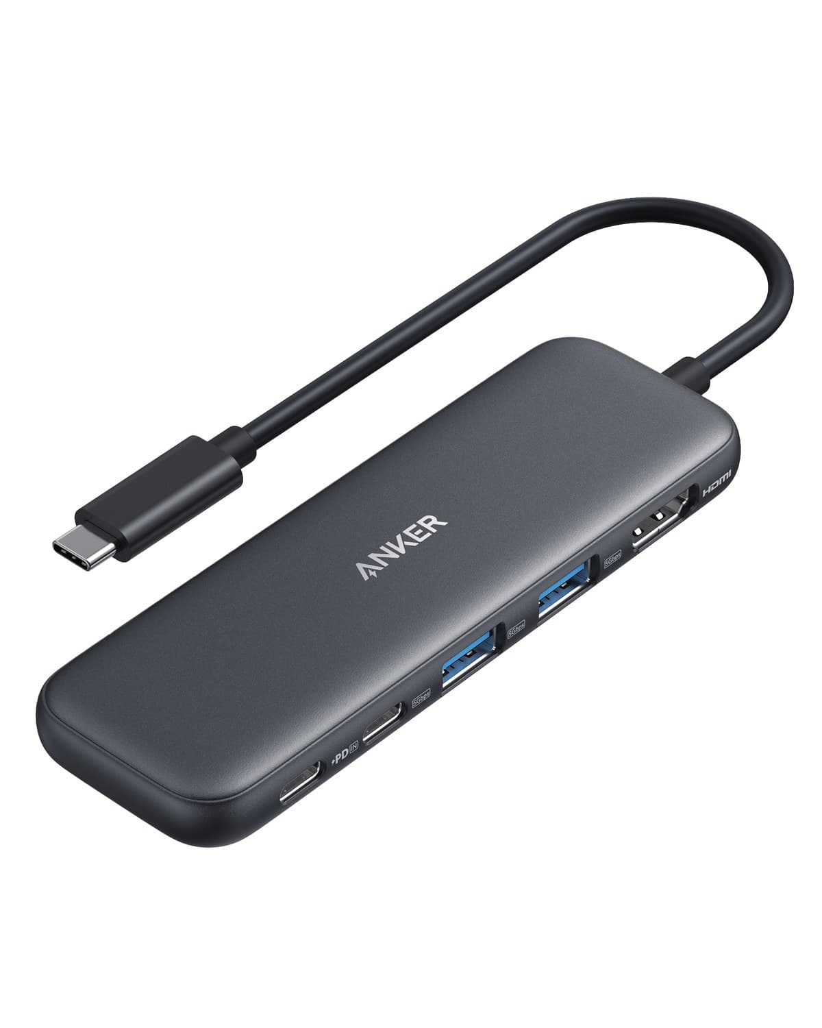 Anker 332 USB-C hub 5-in-1 in black with HDMI and extra ports