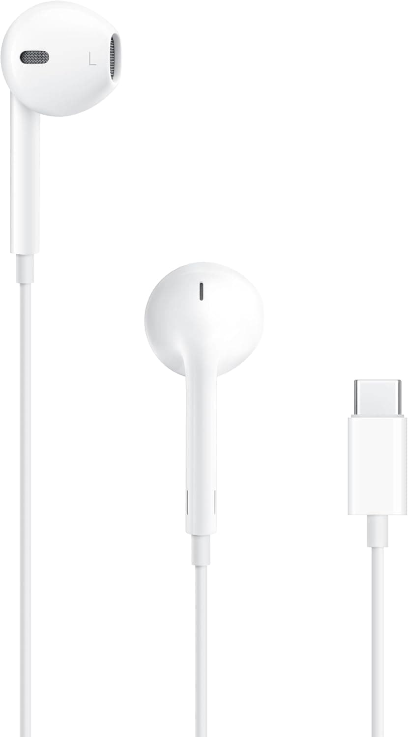 Apple EarPods headphones with USB-C plug for wired listening without a battery case